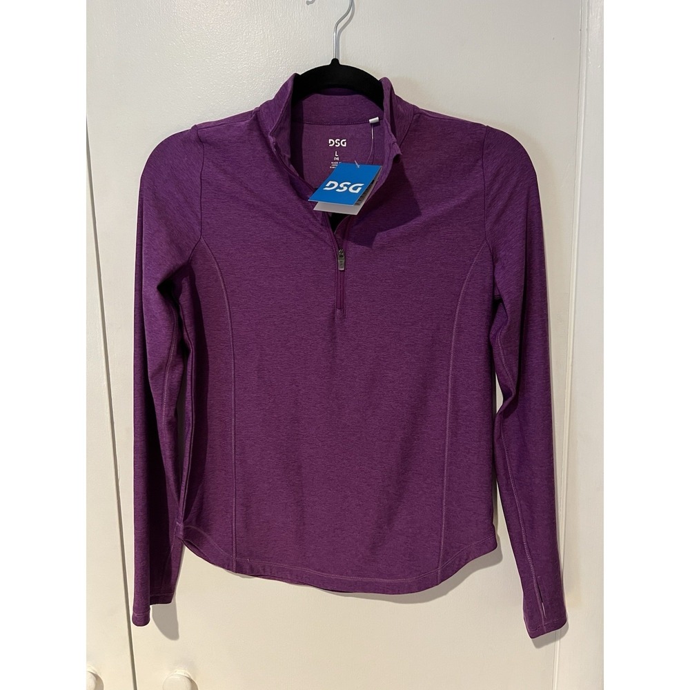 DSG Girls Large Movement 1/4‎ Zip Long Sleeve Athletic Top Vibrant Violet Purple